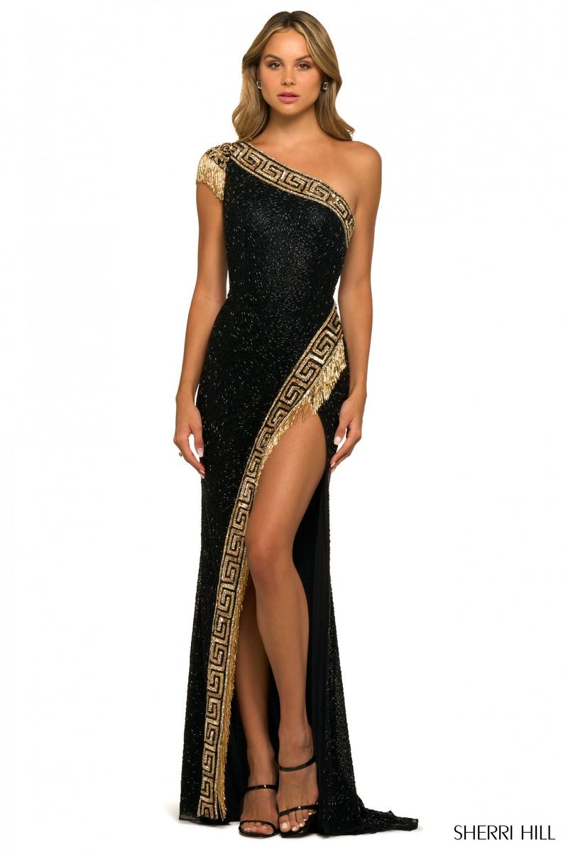 Sherri Hill One-Shoulder Beaded Gown 55410 Sherri Hill One-Shoulder Beaded Gown 55410