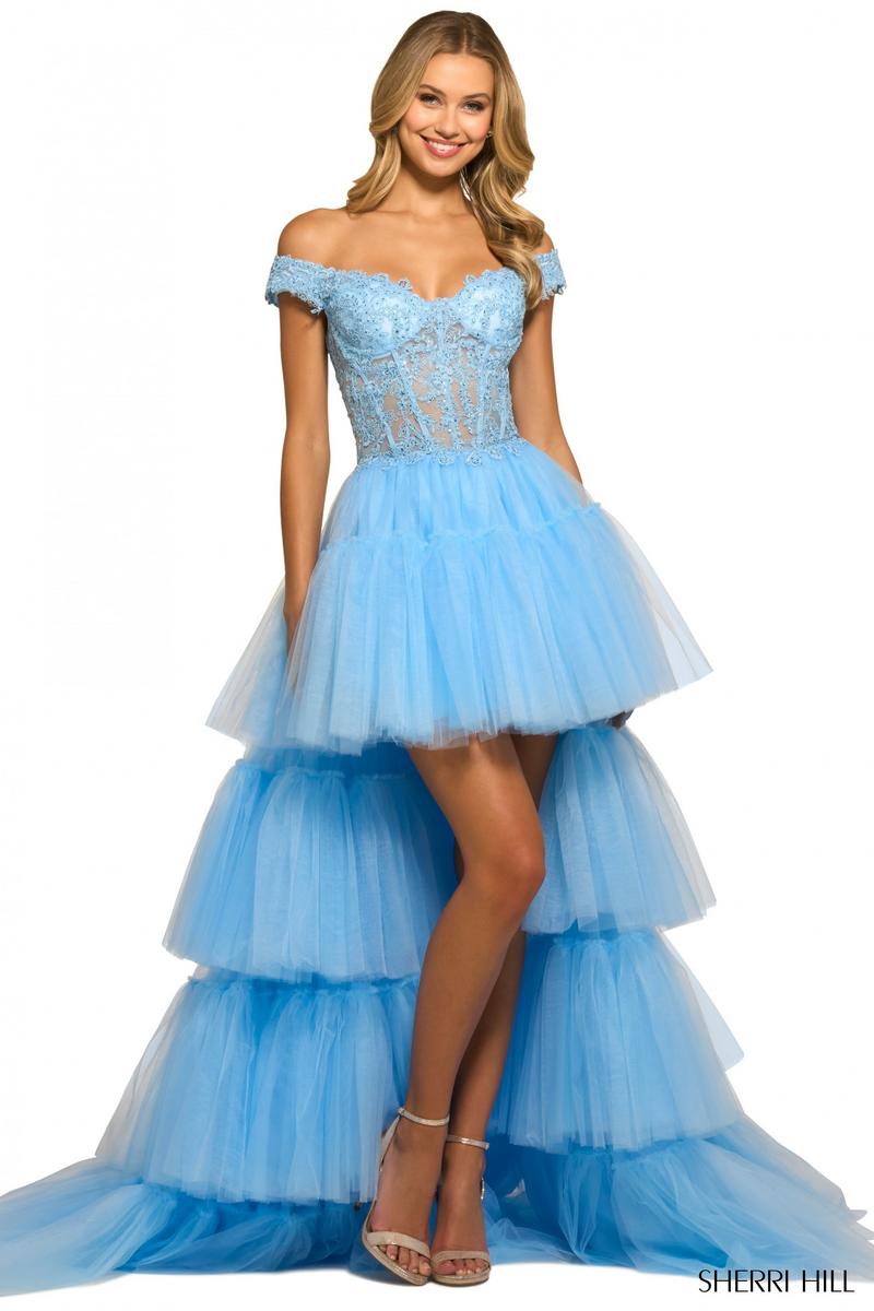 Sherri Hill High-Low Tulle Gown 55420