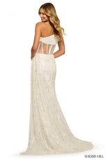 Sherri Hill Lace Sheer Bodice Dress 55426