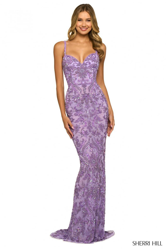 Sherri Hill Beaded Long Prom Dress 55452