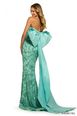 Sherri Hill Strapless Beaded Bow Dress 55481