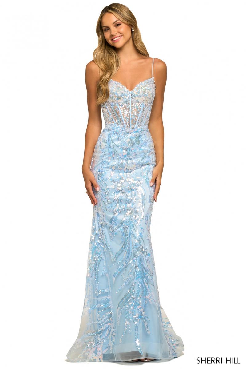 Sherri Hill Fitted Sequin Prom Dress 55502