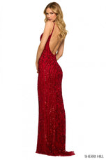 Sherri Hill Sequin V-Neck Prom Dress 55513
