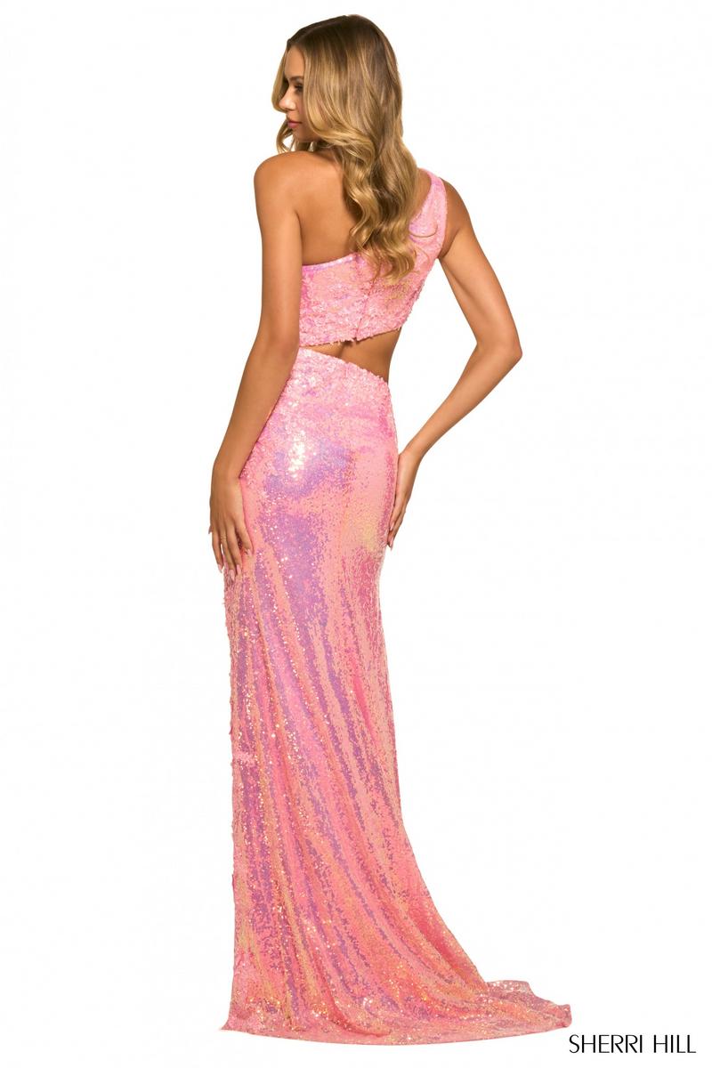 Sherri Hill One-Shoulder Sequined Dress 55517