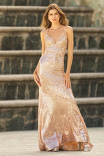 Sherri Hill Long Lace-up Sequin Prom Dress 55584