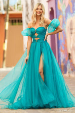 Sherri Hill Long A-Line Cut-Out Prom Dress 55602