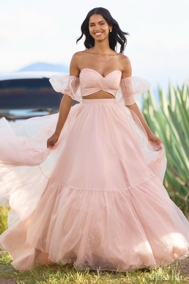 Simple Pink Sweetheart Strapless Wedding Dress Ball Gown | LizProm
