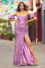 Sherri Hill Long Strapless Sequin Corset Prom Dress 55608