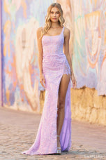 Sherri Hill Sequin Lace Long Sleeveless Prom Dress 55610