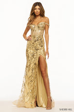 Sherri Hill Sequined Lace Straight Prom Dress 56101 - B