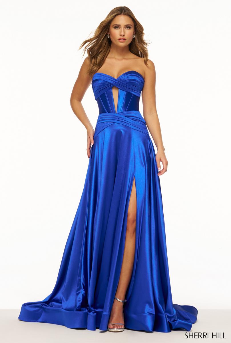 Sherri Hill A-Line Strapless Cut-out Prom Dress 56396 - B