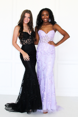 Sherri Hill Strapless Lace Dress 54227 Lilac / 2